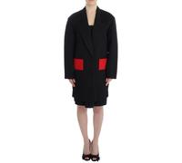 KAALE SUKTAE Black Coat Trench Long Draped Jacket Blazer - IT42|M