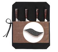 Kaaltisy 16oz - Coltello da cucina in tela cerata con 4 scomparti, design a due colori in nero e grigio + resistente al taglio, per cuochi, studenti di cucina e cucina all'aperto (52 x 42 cm)