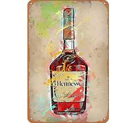 KAARIRI Hennessy Targa in metallo retrò con alcool, decorazione da parete, stile shabby chic, 30,5 x 20,3 cm