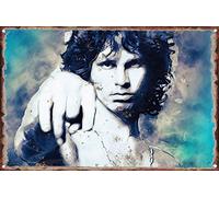 KAARIRI Jim Morrison Targa in metallo vintage retrò decorazione da parete arte shabby chic regalo murale ferro 20,3 x 30,5 cm