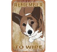 KAARIRI Targa in metallo retrò con scritta "Remember to Wipe Corgi Butt(5), decorazione da parete, stile shabby chic, 20,3 x 30,5 cm