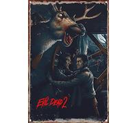 KAARIRI Targa in metallo stile vintage retrò con scritta "Evil Dead 2" del film horror, decorazione da parete, stile shabby chic, 20,3 x 30,5 cm