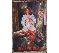 KAARIRI Targa in metallo vintage con scritta in lingua inglese "The Evil Dead" horror, decorazione da parete, stile shabby chic, 20,3 x 30,5 cm
