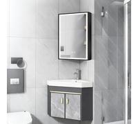 KAASUNES Armadietto per medicinali angolare con luci, specchio anti-appannamento, illuminazione a 3 colori dimmerabile, presa integrata e USB, telaio in alluminio spazzolato di alta qualità, 35 x 50