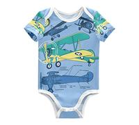 KAAVIYO Aliante D'Epoca Aereo Dei Cartoni Animati Body per Neonato Body in Cotone A Maniche Corte per Bambino 3-24 Mesi Estate