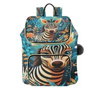 KAAVIYO Animali Fiore Della Foresta Zebra Zaino Alla Moda per Studenti,Borse A Tracolla Zaini da Viaggio per Giovani Adolescenti