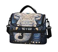 KAAVIYO Arte Astratta Dell'elefante Borsa Termica A Tracolla Grande Capacità per Il Pranzo Lavoro Ragazzi Ragazze Picnic
