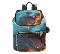 KAAVIYO Arte Della Fiamma Del Fuoco Freddo Del Lemure Blu Zaino Alla Moda per Studenti,Borse A Tracolla Zaini da Viaggio per Giovani Adolescenti