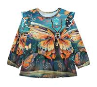 KAAVIYO Bambini Che Dipingono Farfalle Bisonte Camicie Eleganti A Maniche Lunghe,Camicette Top Casual per Bambine da 1 a 5 Anni