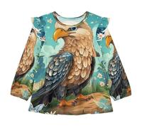 KAAVIYO Bambini Che Dipingono L'aquila Calva Camicie Eleganti A Maniche Lunghe,Camicette Top Casual per Bambine da 1 a 5 Anni