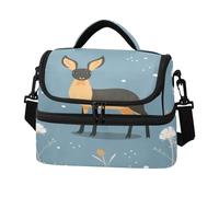 KAAVIYO Bellissimo Fiore Bianco Di Cervo Alce Borsa Termica A Tracolla Grande Capacità per Il Pranzo Lavoro Ragazzi Ragazze Picnic