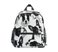 KAAVIYO Boston Terrier Cane Bianco Nero Zaino per Asilo Nido Prescolare Bambini Studente Bookbag Zainetti per Viaggio 3-8 Anni Capretto