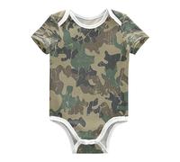 KAAVIYO Camuffamento Militare Verde Militare Verde Body per Neonato Body in Cotone A Maniche Corte per Bambino 3-24 Mesi Estate