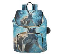 KAAVIYO Canguro Animale Blu Dello Spazio Zaino Alla Moda per Studenti,Borse A Tracolla Zaini da Viaggio per Giovani Adolescenti