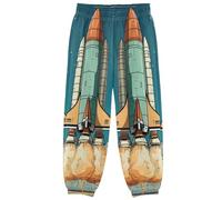 KAAVIYO Cartone Animato Razzo Blu Cielo Pantaloni da Jogging per Bambini Piccoli Pantaloni Casual da Tuta Abbigliamento Sportivo per Bambini
