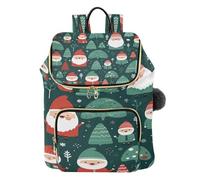 KAAVIYO Clausola Di Babbo Natale Del Modello Ripetuto Zaino Alla Moda per Studenti,Borse A Tracolla Zaini da Viaggio per Giovani Adolescenti