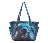 KAAVIYO Cool Cane Stellato Blu Borsa da Spiaggia Viaggio Donna Shopping Donna A Tracolla per Ragazze