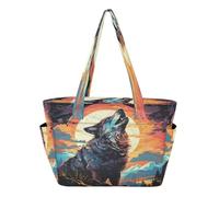 KAAVIYO Cool Lupo Luna Rossa Borsa da Spiaggia Viaggio Donna Shopping Donna A Tracolla per Ragazze