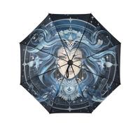 KAAVIYO Cool Regine Oroscopo Arte Ombrello da Viaggio Antivento con Apertura e Chiusura Automatica,Protezione Solare UPF 50+ per Bambini