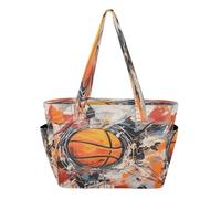 KAAVIYO Disegno A Mano Basket Art Borsa da Spiaggia Viaggio Donna Shopping Donna A Tracolla per Ragazze