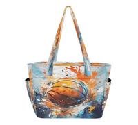 KAAVIYO Disegno A Mano Basket Art Borsa da Spiaggia Viaggio Donna Shopping Donna A Tracolla per Ragazze