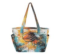 KAAVIYO Disegno A Mano Basket Scuro Borsa da Spiaggia Viaggio Donna Shopping Donna A Tracolla per Ragazze