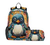 KAAVIYO Fantastici Uccelli Animali Acquerello Scuola Zaini Studenti Borsa Pranzo al Sacco Bookbag per Viaggi Bambini