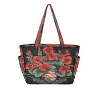 KAAVIYO Fiore Di Geranio Rosso D'arte Borsa da Spiaggia Viaggio Donna Shopping Donna A Tracolla per Ragazze