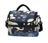 KAAVIYO Flora Patten Elephant Art Borsa Termica A Tracolla Grande Capacità per Il Pranzo Lavoro Ragazzi Ragazze Picnic