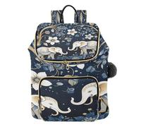 KAAVIYO Flora Patten Elephant Art Zaino Alla Moda per Studenti,Borse A Tracolla Zaini da Viaggio per Giovani Adolescenti