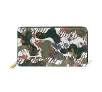KAAVIYO Foglie Mimetiche Pianta Arte Portafoglio Uomo con Zip Portamonete Pochette in Pelle Telefono Cellulare Borsello Porta Carte di Credito per Donna Telefono Ragazza