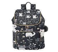 KAAVIYO Foresta Di Gatti Carini Zaino Alla Moda per Studenti,Borse A Tracolla Zaini da Viaggio per Giovani Adolescenti