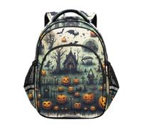 KAAVIYO Foresta Mistica Zucche Zaino per Bambini 3-12 Anni Cartella Scuola Borsa per Bambini