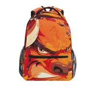 KAAVIYO Forza Della Testa Di Toro Infuocata Zaino per Bambini Studente Scolastico Zaino da Bookbag Borsa Del Libro per Viaggio Teenager Ragazze Ragazzi Capretto