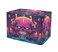 KAAVIYO Fuoco Fresco Teschio Diavoletto Arte Copertura per Cuccia per Cani e Gatti Impermeabile per Cuccia Animali Domestici Gabbie Interni Esterni