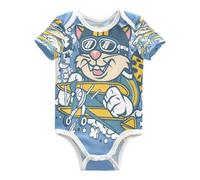 KAAVIYO Gatto Pilota Animale Cartone Animato Aereo Body per Neonato Body in Cotone A Maniche Corte per Bambino 3-24 Mesi Estate