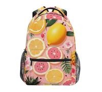 KAAVIYO Limoni Rosa Allegra Estate Zaino per Bambini Studente Scolastico Zaino da Bookbag Borsa Del Libro per Viaggio Teenager Ragazze Ragazzi Capretto