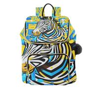 KAAVIYO Linea Doodle Art Zebra Gialla Zaino Alla Moda per Studenti,Borse A Tracolla Zaini da Viaggio per Giovani Adolescenti