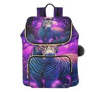 KAAVIYO Luce Viola Arte Zebra Zaino Alla Moda per Studenti,Borse A Tracolla Zaini da Viaggio per Giovani Adolescenti