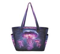 KAAVIYO Medusa Di Mare Astratto Viola Borsa da Spiaggia Viaggio Donna Shopping Donna A Tracolla per Ragazze