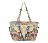 KAAVIYO Modello Cartone Animato Elefante Indiano Borsa da Spiaggia Viaggio Donna Shopping Donna A Tracolla per Ragazze