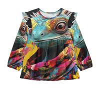 KAAVIYO Mostri Colorati Drago Camicie Eleganti A Maniche Lunghe,Camicette Top Casual per Bambine da 1 a 5 Anni