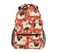 KAAVIYO Mucche Sorridenti Sopra Il Rosso Zaino per Bambini Studente Scolastico Zaino da Bookbag Borsa Del Libro per Viaggio Teenager Ragazze Ragazzi Capretto
