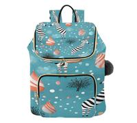 KAAVIYO Natale Zebra Blu Neve Zaino Alla Moda per Studenti,Borse A Tracolla Zaini da Viaggio per Giovani Adolescenti