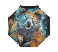 KAAVIYO Opera D'arte Ad Acquerello Koala Ombrello da Viaggio Antivento con Apertura e Chiusura Automatica,Protezione Solare UPF 50+ per Bambini