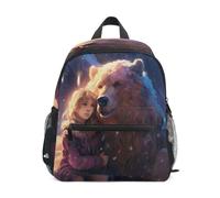 KAAVIYO Orso Polare Che Abbraccia Dolcemente Zaino per Asilo Nido Prescolare Bambini Studente Bookbag Zainetti per Viaggio 3-8 Anni Capretto