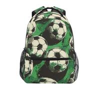 KAAVIYO Palloni Da Calcio Verdi Sportivi Zaino per Bambini Studente Scolastico Zaino da Bookbag Borsa Del Libro per Viaggio Teenager Ragazze Ragazzi Capretto