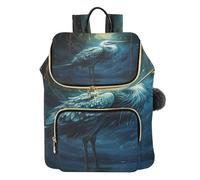 KAAVIYO Pellicano Animale Blu Dello Spazio Zaino Alla Moda per Studenti,Borse A Tracolla Zaini da Viaggio per Giovani Adolescenti