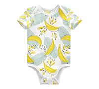 KAAVIYO Pianta Da Frutto A Foglia Di Banano Body per Neonato Body in Cotone A Maniche Corte per Bambino 3-24 Mesi Estate