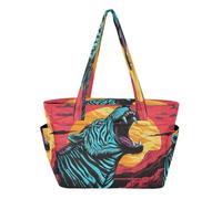 KAAVIYO Rabbia Zebra Luna Borsa da Spiaggia Viaggio Donna Shopping Donna A Tracolla per Ragazze